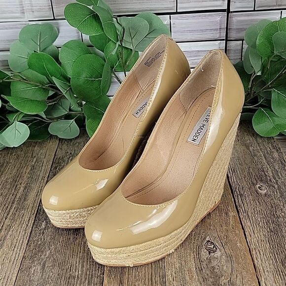 Steve Madden Marryy patent leather wedge espadrilles Size 9 - Picture 10 of 10